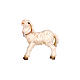 Lamb with bell for 12 cm Val Gardena Heimatland Nativity Scene, coloured wood s2