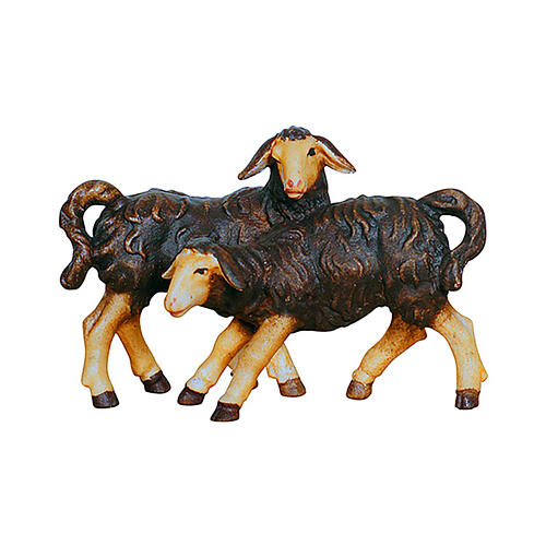 Black lambs, Val Gardena Heimatland Nativity Scene of 9.5 cm of painted wood 1