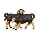 Set of black lambs for 12 cm Val Gardena Heimatland Nativity Scene, coloured wood s1