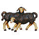 Gruppo agnelli neri legno dipinto Heimatland presepe 12 cm Val Gardena  s1