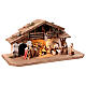 Illuminated Alpine hut with 17 painted wood characters for 9.5 cm Heimatland Nativity Scene, Val Gardena s4