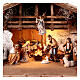 Alpine stable with lights and 17 painted wood characters for 12 cm Heimatland Nativity Scene, Val Gardena s2