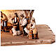 Alpine stable with lights and 17 painted wood characters for 12 cm Heimatland Nativity Scene, Val Gardena s4