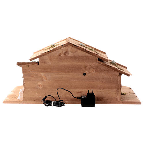 Capanna alpina illuminazione set 17 pezzi 12 cm presepe Heimatland legno dipinto Val Gardena 8