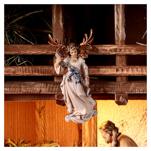 Szopka Alpejska z Oświetleniem, zestaw 17 elementów 12 cm, szopka Heimatland, drewno malowane Val Gardena 7