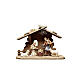 Cabane avec Nativité style nordique 12 cm bois peint Val Gardena crèche Heimatland s2