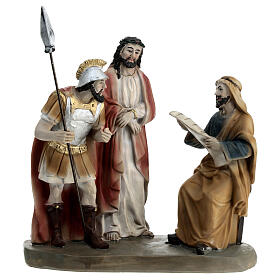 Jesus' trial for resin Easter creche of 15 cm, 15x15x10 cm