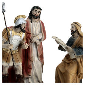 Julgamento de Jesus resina 15x15x10 cm para presépio de Páscoa de 15 cm