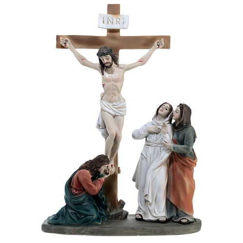 Scène Crucifixion de Jésus 25x15x5 cm crèche de Pâques 12 cm 1