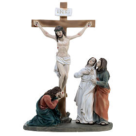 Scena Crocifissione di Gesù presepe pasquale 15 cm 25x15x5
