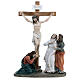 Scena Ukrzyżowanie Jezusa, szopka wielkanocna 12 cm, 25x15x5 cm s1