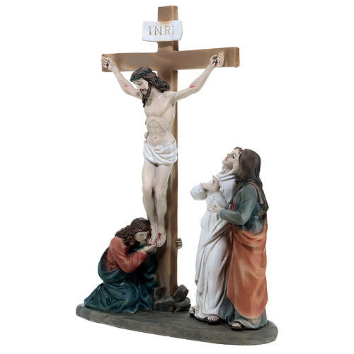 Cena Crucificação de Jesus 25x15x5 cm presépio de Páscoa de 12 cm 3