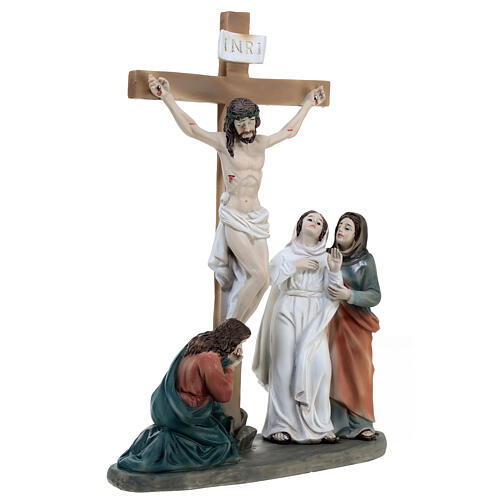 Cena Crucificação de Jesus 25x15x5 cm presépio de Páscoa de 12 cm 5