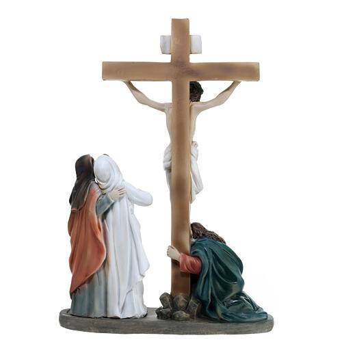 Cena Crucificação de Jesus 25x15x5 cm presépio de Páscoa de 12 cm 7