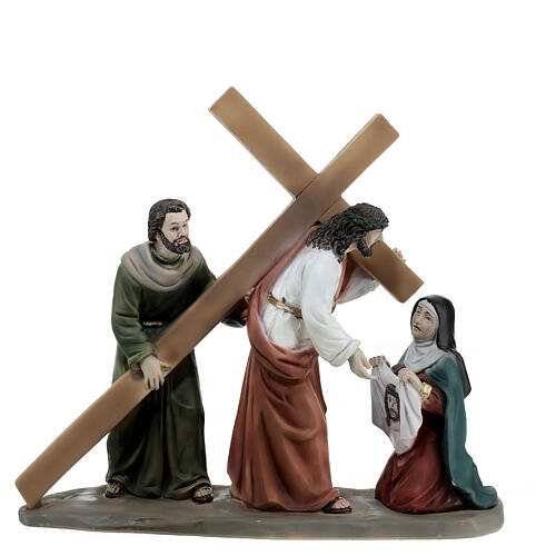 Jesus meets Veronica for 15 cm Easter Creche 1