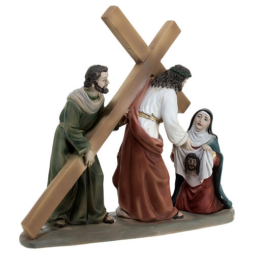 Gesù scena presepe pasquale samaritano Veronica 15 cm 4