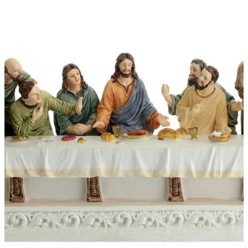 Last Supper for Easter Creche, painted resin, 20x40x15 cm 2