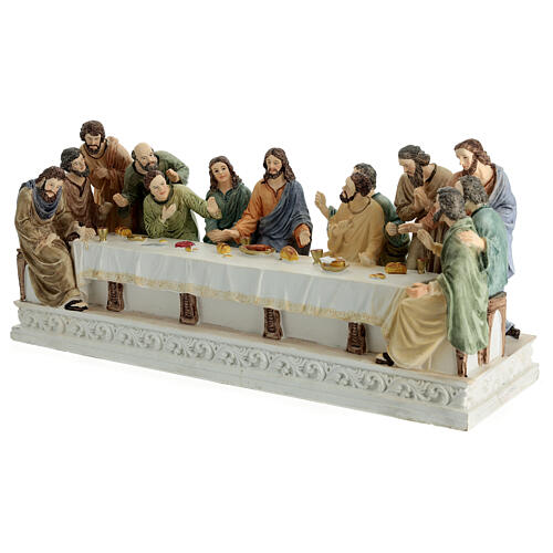 Last Supper for Easter Creche, painted resin, 20x40x15 cm 3