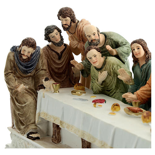 Last Supper for Easter Creche, painted resin, 20x40x15 cm 5