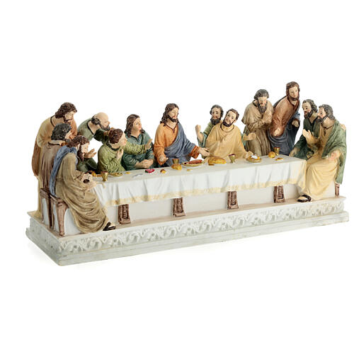 Last Supper for Easter Creche, painted resin, 20x40x15 cm 6