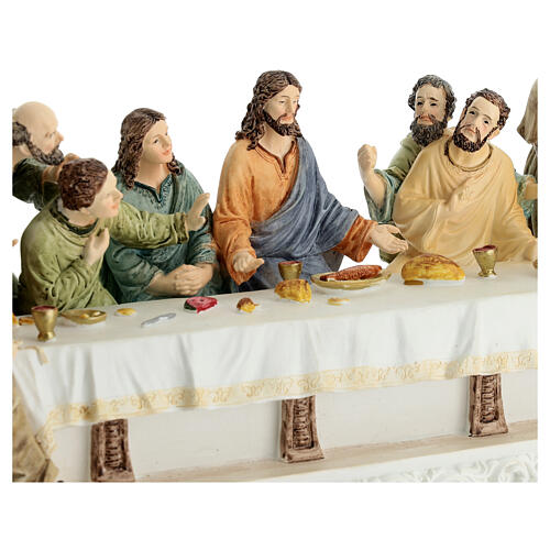 Last Supper for Easter Creche, painted resin, 20x40x15 cm 7