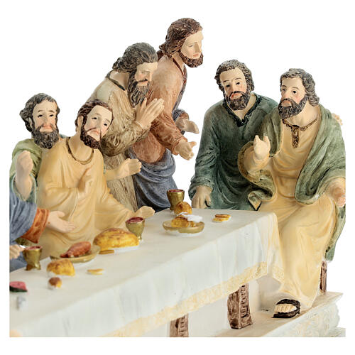 Last Supper for Easter Creche, painted resin, 20x40x15 cm 8