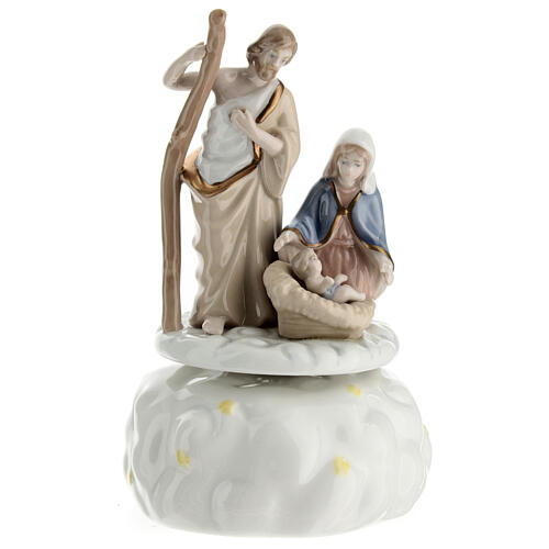 Porcelain Nativity Holy Family music box 12 cm 1