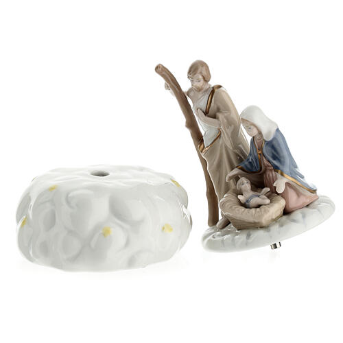 Porcelain Nativity Holy Family music box 12 cm 5