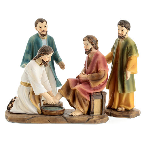 Washing of the feet for a 9 cm Easter Creche, set of 3 1