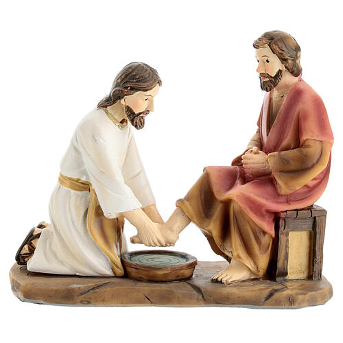Washing of the feet for a 9 cm Easter Creche, set of 3 2
