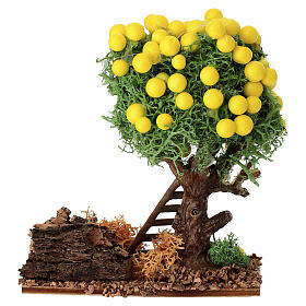 Albero di limoni decorazione resina colorata presepe h 10 cm