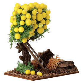Albero di limoni decorazione resina colorata presepe h 10 cm