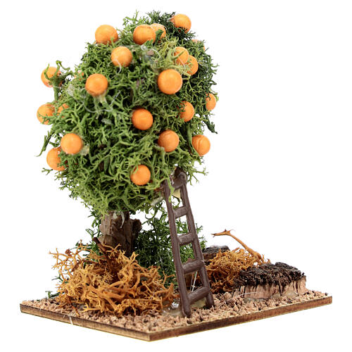 Albero di arancio decorazione resina colorata presepe h 10 cm 3