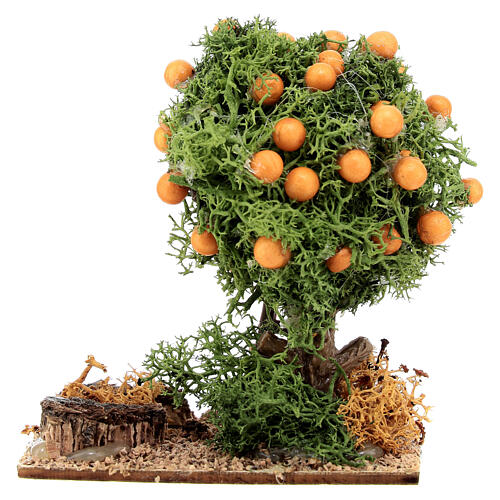 Albero di arancio decorazione resina colorata presepe h 10 cm 4