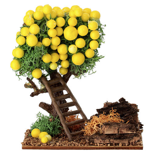 Drzewo pomarańczowe dekoracja z żywicy malowanej, szopka 10 cm 4