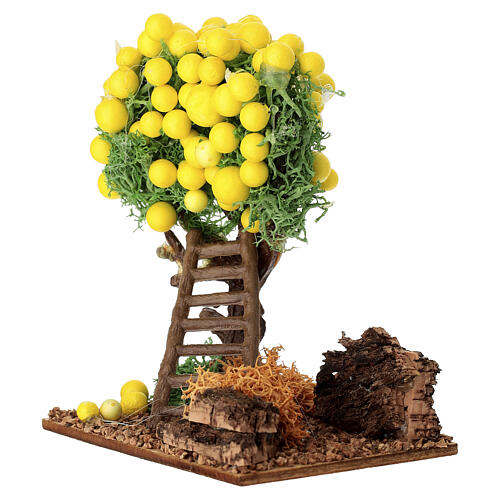 Miniature orange tree in colored resin for nativity scene h 10 cm 3