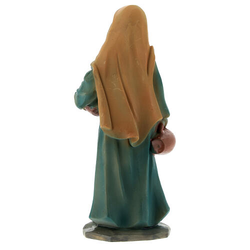 Bergère avec jarres résine colorée crèche 12 cm 4
