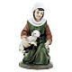 Sphepherdess with lamb on her knees for resin Nativity Scene with 12 cm characters s1