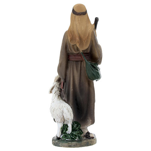 Sphepher with staff and lamb for resin Nativity Scene with 12 cm characters 4
