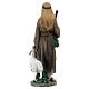 Pastore con agnello e bastone resina colorata presepe h 12 cm s4