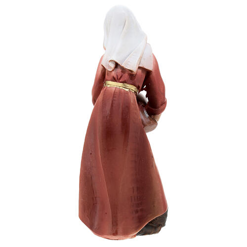 Nativity scene girl pouring water in colored resin h 12 cm 4