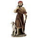 Shepherd with sheep and stick in colored resin, nativity scene h 12 cm s1
