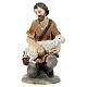 Shepherd on his knees with lamb for resin Nativity Scene with 12 cm characters s1