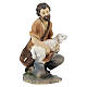 Shepherd on his knees with lamb for resin Nativity Scene with 12 cm characters s3