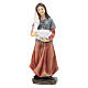 Donna con oca resina colorata presepe h 12 cm s1