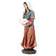 Donna con oca resina colorata presepe h 12 cm s2