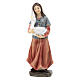 Woman with goose in colored resin, nativity scene h 12 cm s1