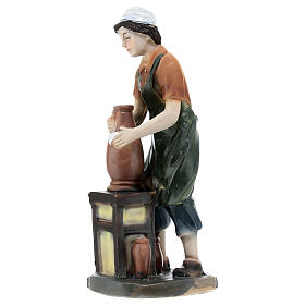 Vasaio resina colorato presepe h 12 cm