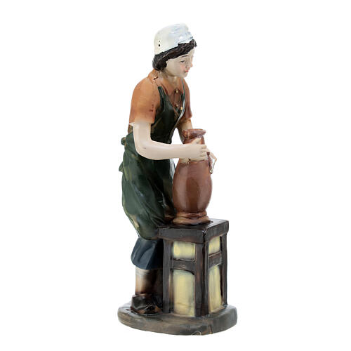 Vasaio resina colorato presepe h 12 cm 3