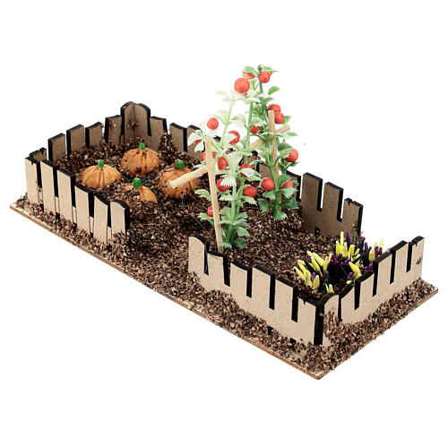 Vegetable garden with tomatoes and pumpkins 10x20x10 cm for Nativity Scene with 10 cm characters 4
